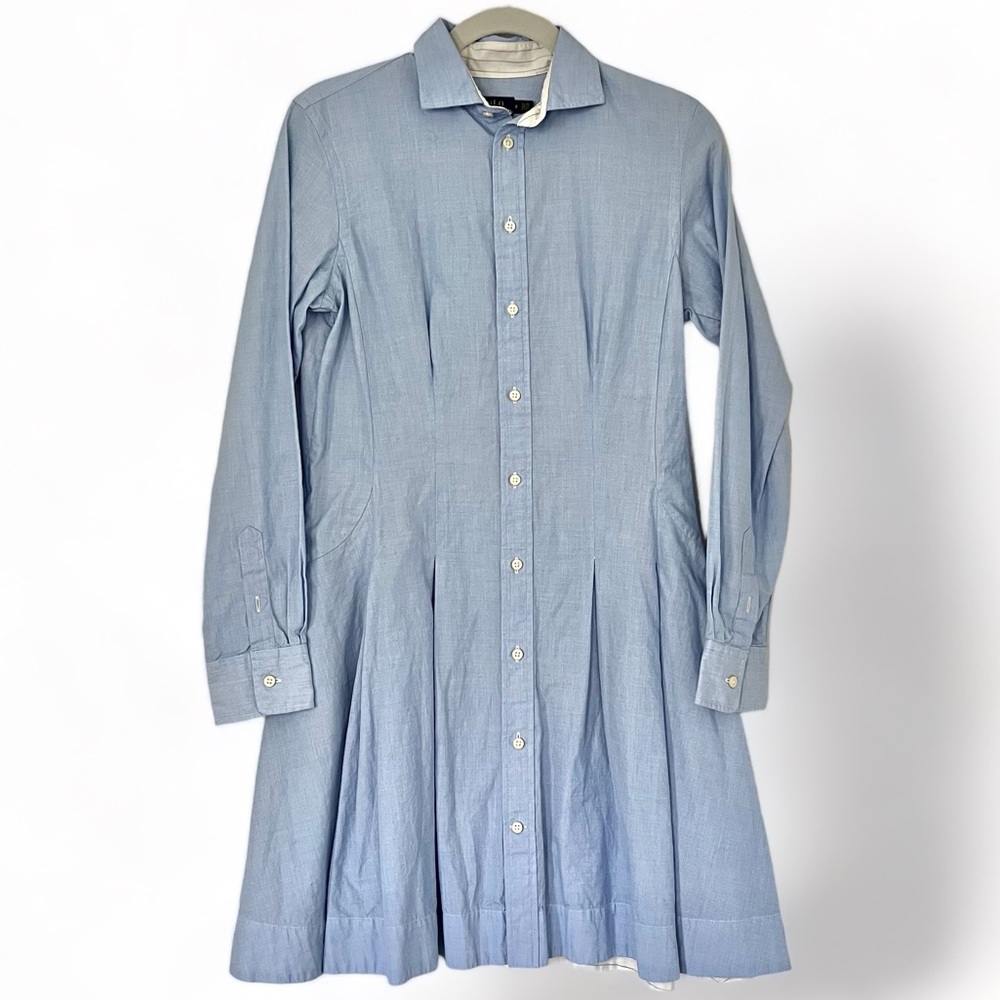 Ralph Lauren Blue Shirt Dress Women’s Size 8
